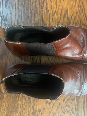 Stacy Adams Brown Leather Slip-On Chelsea Boots